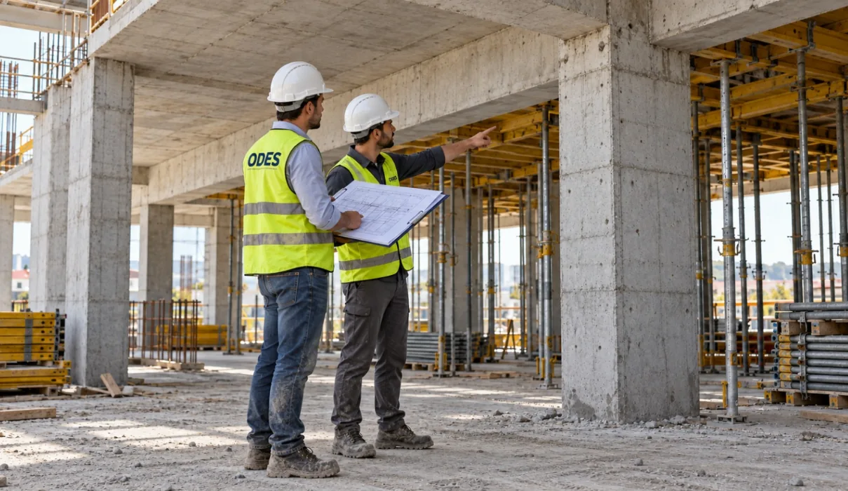 ODES engineers supervising construction on site